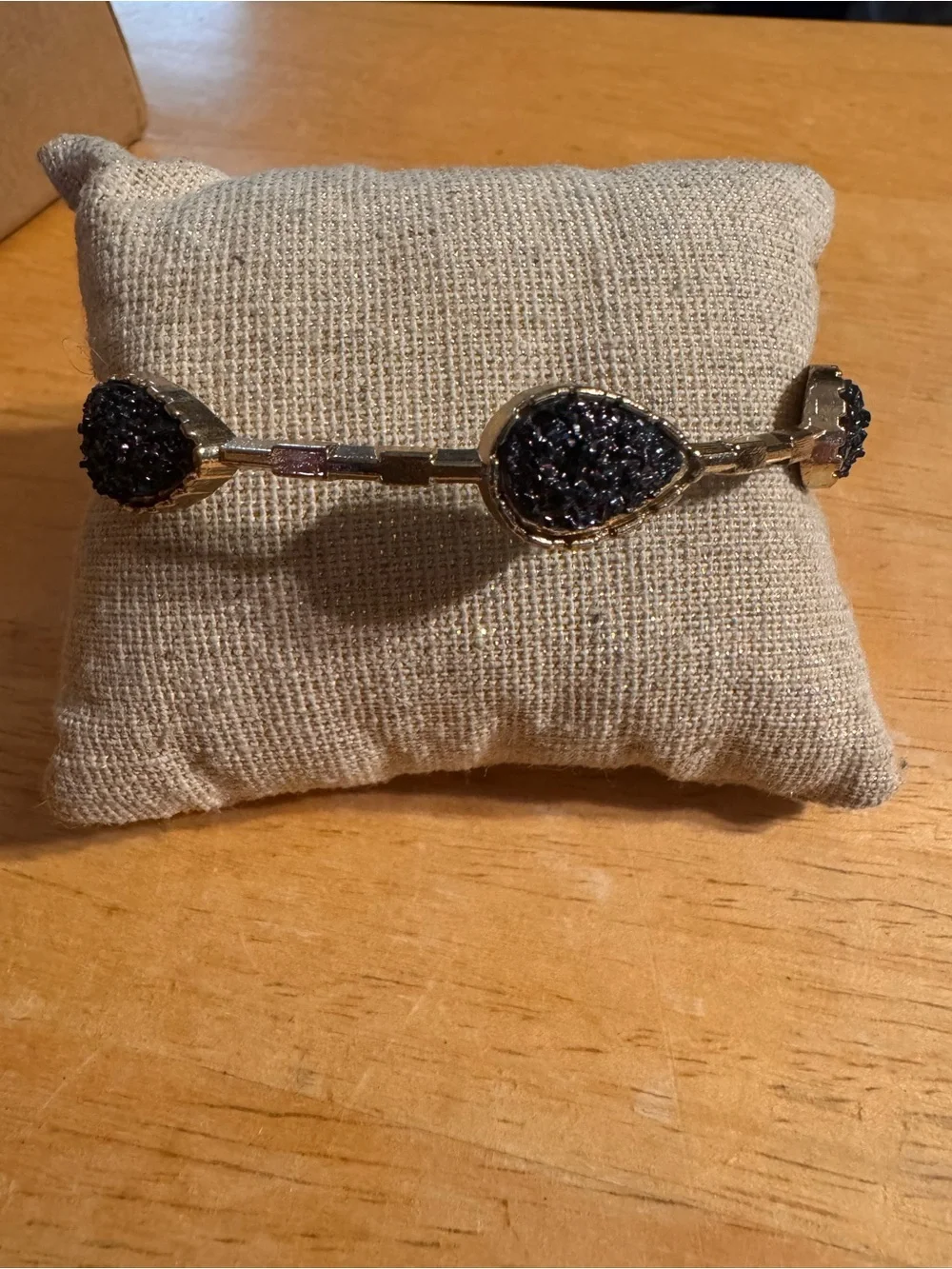 Gold Tone Faux Druzy Bangle Bracelet